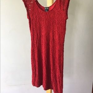 Wet Seal Red Lace Dress Size Medium